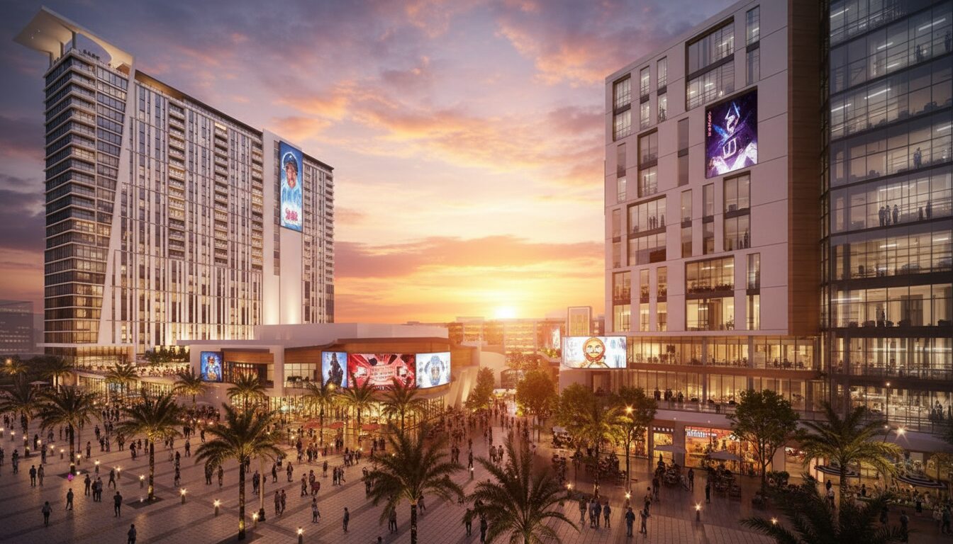 Render do projeto Westcourt no Downtown Orlando, perto do Kia Center