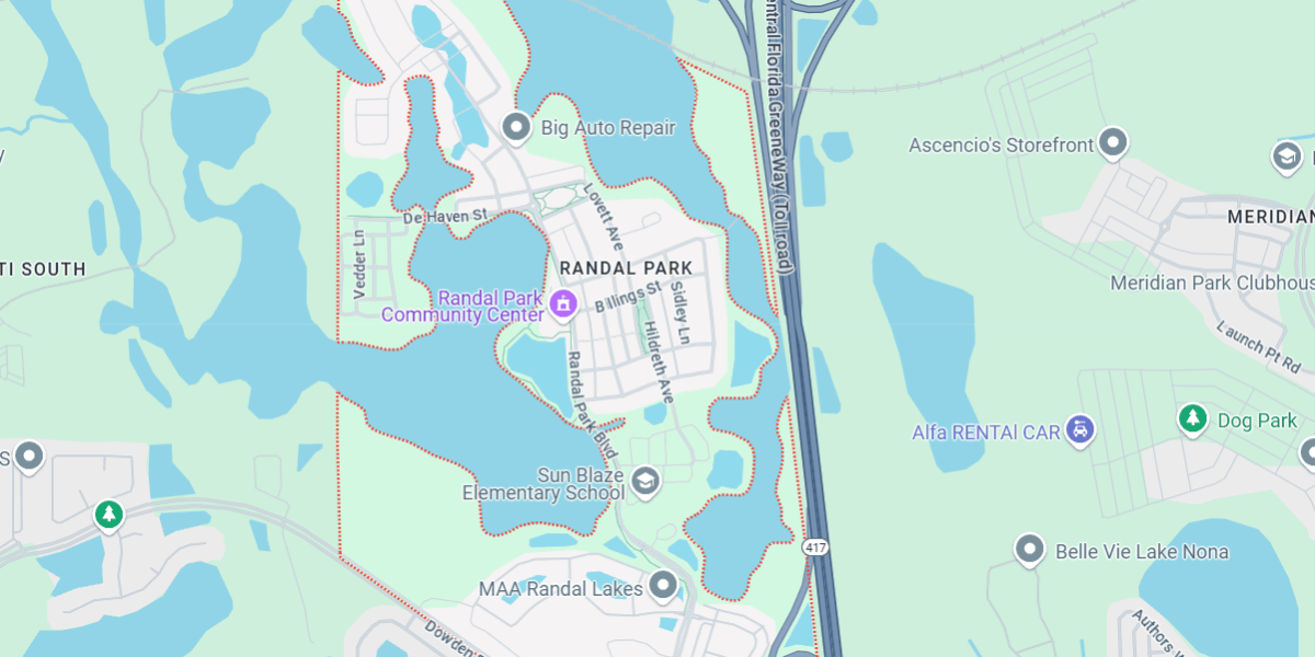 Mapa de Randal Park em Lake Nona Orlando